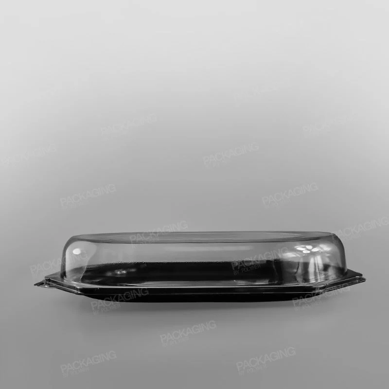 Clear Domed Lid For Octagonal Black Plastic Platter Base - Image 6