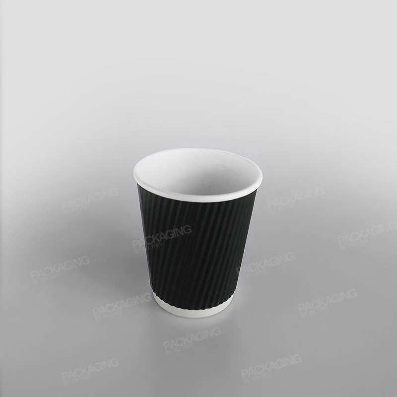 Ripple Kraft Paper Cup Hot - Black - Image 3