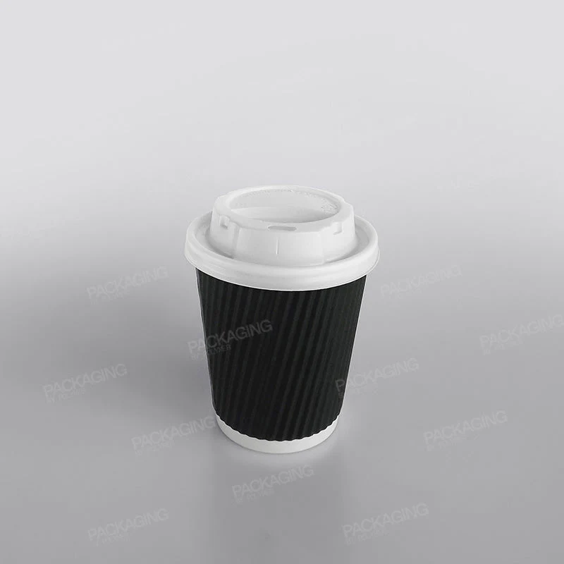 Ripple Kraft Paper Cup Hot - Black - Image 4
