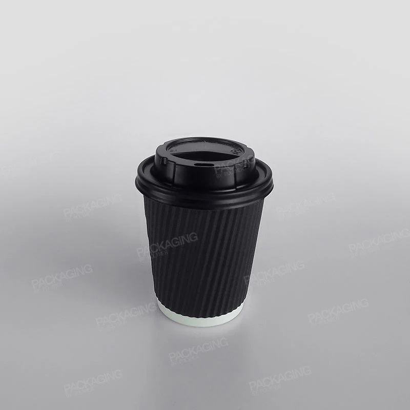 Ripple Kraft Paper Cup Hot - Black - Image 5