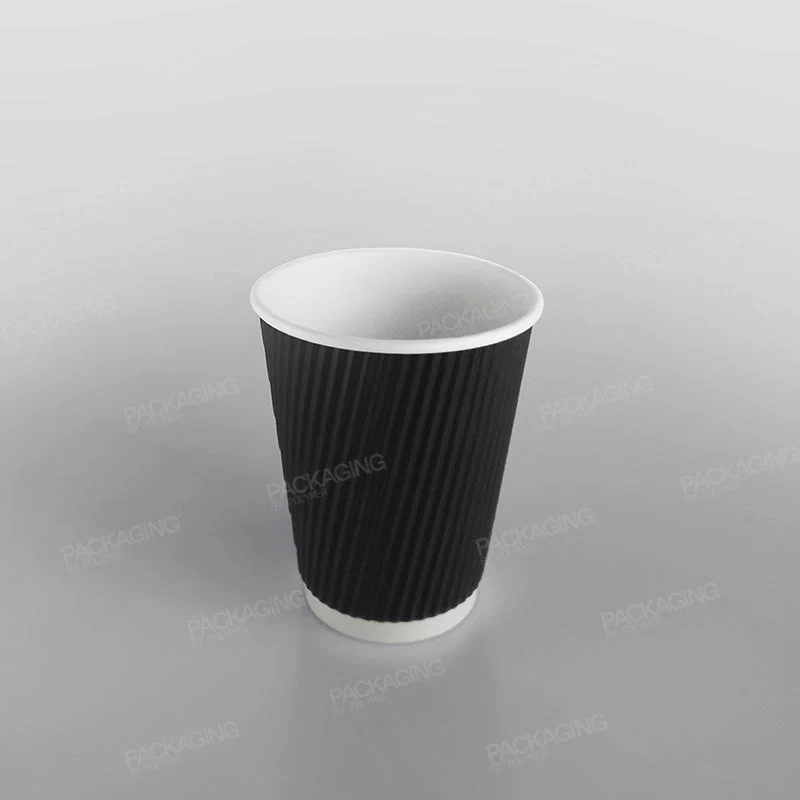 Ripple Kraft Paper Cup Hot - Black - Image 6