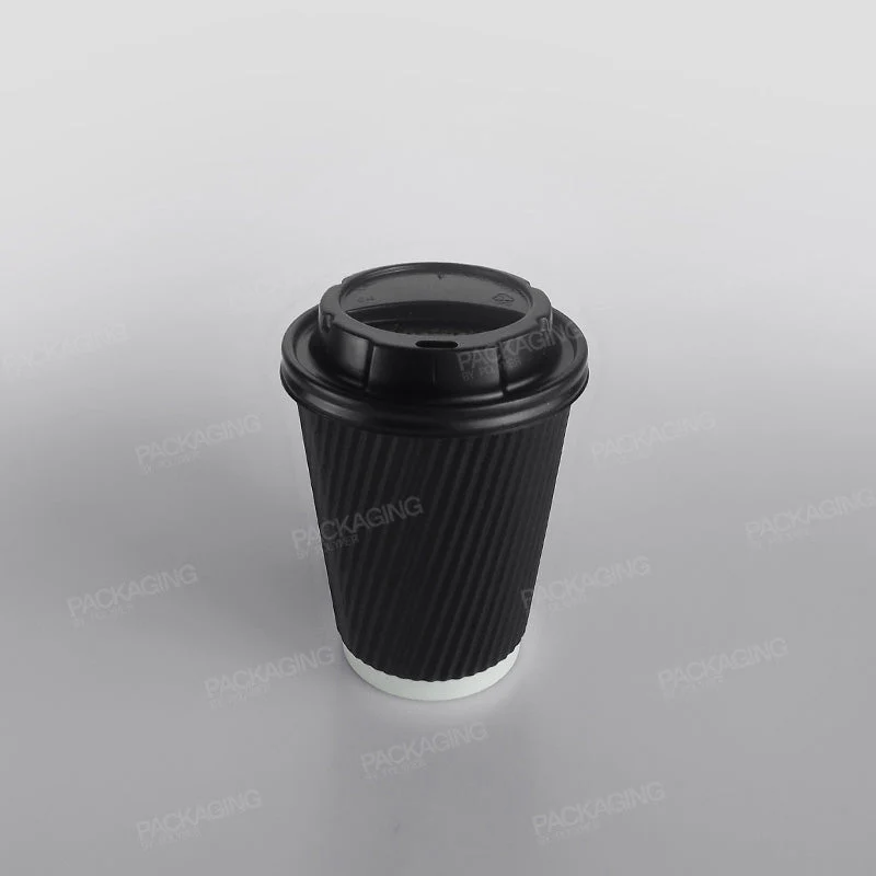 Ripple Kraft Paper Cup Hot - Black - Image 9