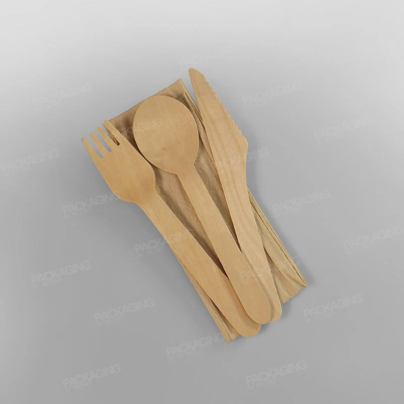 Wooden Cutlery Pack (Napkin, Fork, Knife,Spoon) - Image 3